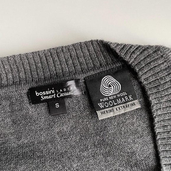 Grey Wool Bossini Cardigan - Picture 2 of 3